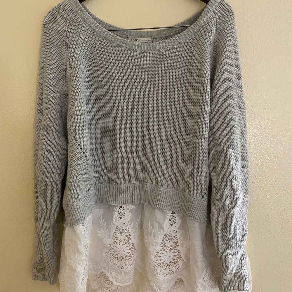 Cato oversized Sweater with Lace bottom Size 18 / 20W - Picture 6 of 9